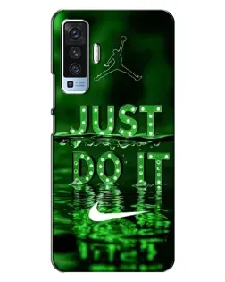 Чехол для Vivo X50 с картинкой «Зеленый неоновый Nike»
