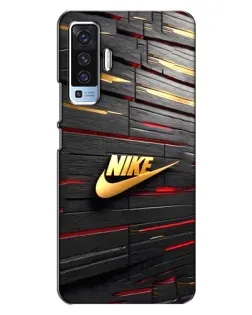 Чехол для Vivo X50 с картинкой «Золотой Nike на металле»