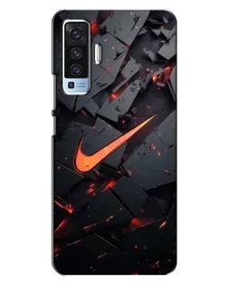 Чехол для Vivo X50 с картинкой «Nike — эффект разломов»