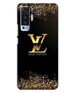 Чехол для Vivo X50 с картинкой «LV — золотые искры»