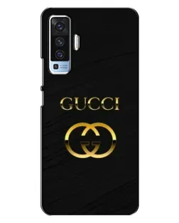 Чехол для Vivo X50 с картинкой «Золотой логотип Gucci»