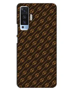 Чехол для Vivo X50 с картинкой «Gucci — золотые диагонали»