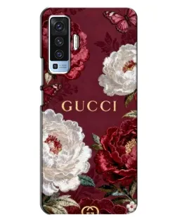 Чохол для Vivo X50 з картинкою «Gucci — бордові троянди»