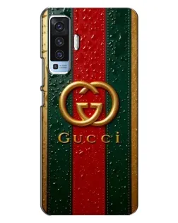 Чохол для Vivo X50 з картинкою «Gucci — фірмова смуга та золото»
