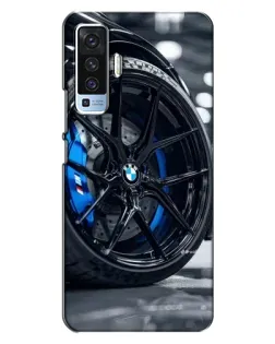 Чехол для Vivo X50 с картинкой «Колесо BMW вблизи»