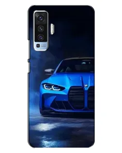 Чехол для Vivo X50 с картинкой «Голубая BMW M4»