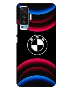 Чехол для Vivo X50 с картинкой «Логотип BMW и неоновые дуги»