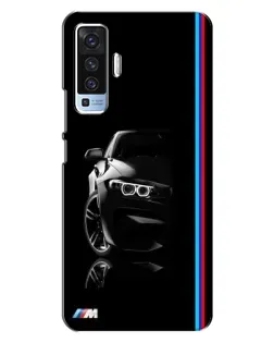 Чехол для Vivo X50 с картинкой «Силуэт BMW в темноте»