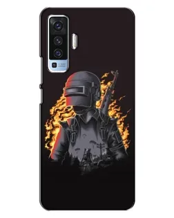 Чехол для Vivo X50 с картинкой «PUBG — огненный силуэт»