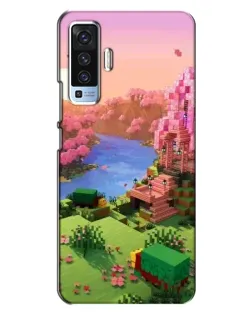 Чехол для Vivo X50 с картинкой «Розовое дерево Minecraft»
