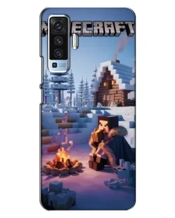 Чехол для Vivo X50 с картинкой «Зимний Minecraft»