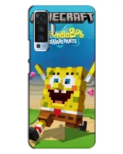Чохол для Vivo X50 з картинкою «Губка Боб Minecraft»