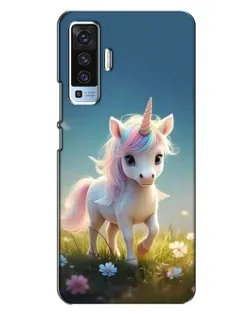 Чехол для Vivo X50 с картинкой «Единорог на поляне»