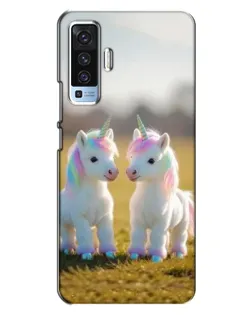 Чехол для Vivo X50 с картинкой «Пара единорогов»
