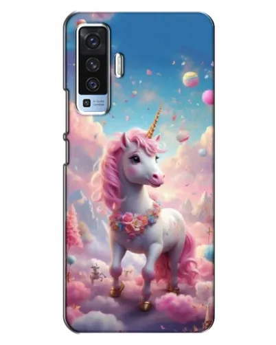 Чехол для Vivo X50 с картинкой «Единорог среди облаков»