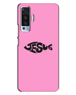 Чехол для Vivo X50 с картинкой «Розовый символ  Jesus»