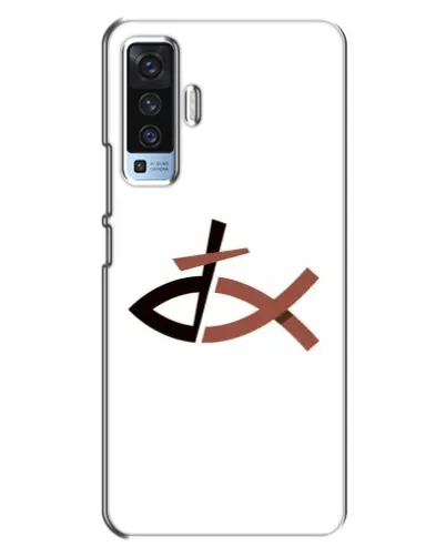 Чехол для Vivo X50 с картинкой «Рыба и крест»