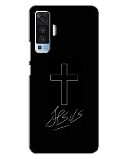 Чохол для Vivo X50 з картинкою «Графічний хрест Jesus»