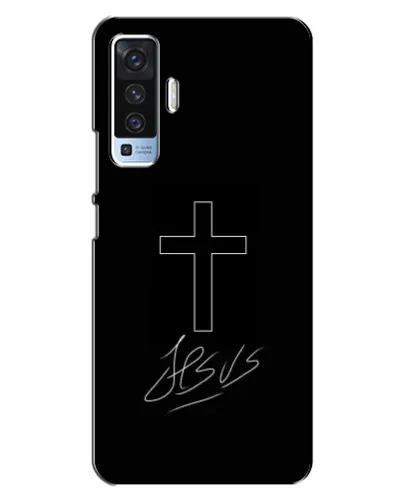 Чехол для Vivo X50 с картинкой «Графический крест Jesus» Чехол для Vivo X50 с картинкой «Графический крест Jesus»