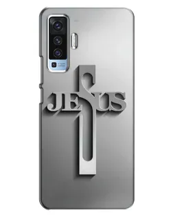 Чохол для Vivo X50 з картинкою «Металевий хрест Jesus»