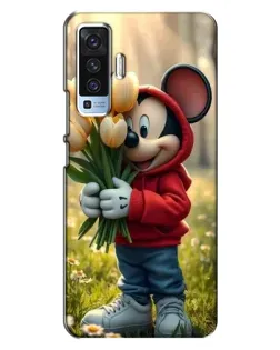 Чехол для Vivo X50 с картинкой «Микки с тюльпанами»