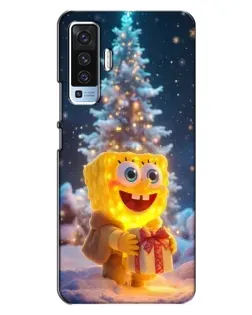 Чехол для Vivo X50 с картинкой «Рождественский Спанч Боб»