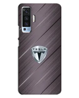 Чехол для Vivo X50 с картинкой «Металлическая текстура Tesla»