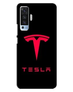 Чехол для Vivo X50 с картинкой «Tesla Red Logo»