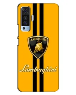 Чехол для Vivo X50 с картинкой «Lamborghini Stripe желтый»
