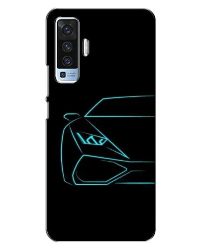 Чехол для Vivo X50 с картинкой «Голубой силуэт Lamborghini»