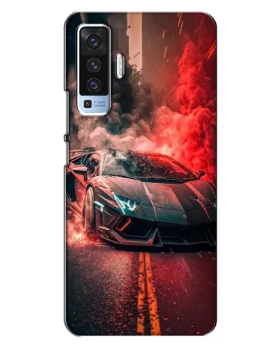 Чехол для Vivo X50 с картинкой «Lamborghini красный дым»