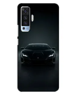 Чехол для Vivo X50 с картинкой «Черный Lamborghini Aventador»