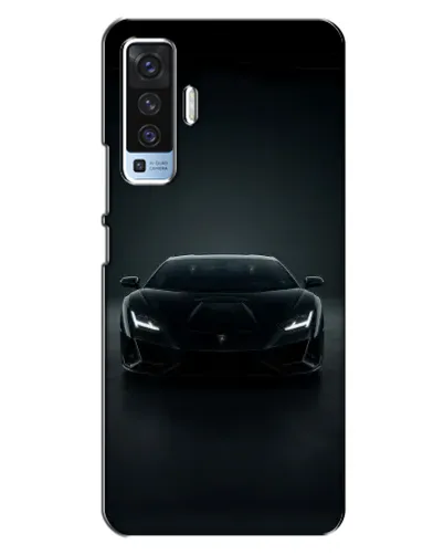 Чехол для Vivo X50 с картинкой «Черный Lamborghini Aventador»