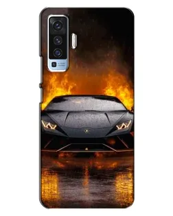 Чехол для Vivo X50 с картинкой «Lamborghini в огне»