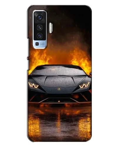 Чехол для Vivo X50 с картинкой «Lamborghini в огне»
