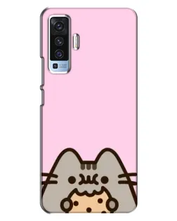Чехол для Vivo X50 с картинкой «Pusheen и печенье»