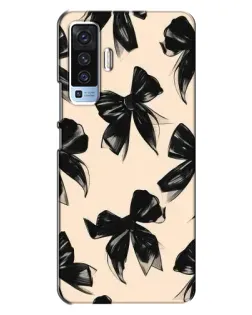 Чехол для Vivo X50 с картинкой «Паттерн черные банты»