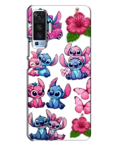 Чехол для Vivo X50 с картинкой «Стикеры Stitch и Angel»