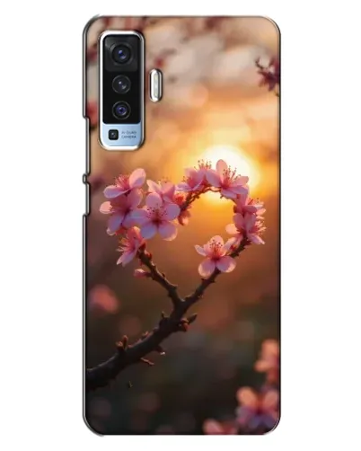 Чехол для Vivo X50 с картинкой «Розовый цвет сердце на фоне заката» Чехол для Vivo X50 с картинкой «Розовый цвет сердце на фоне заката»