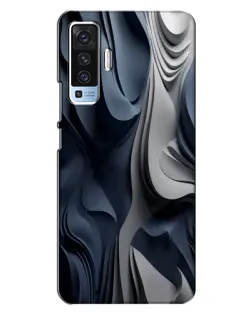Чехол для Vivo X50 с картинкой «Объемные синие складки»