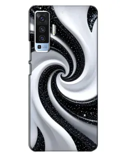 Чехол для Vivo X50 с картинкой «Черно-белая спираль»