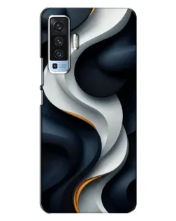 Чехол для Vivo X50 с картинкой «Объемные черно-белые ленты»