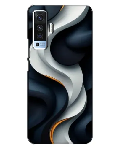 Чехол для Vivo X50 с картинкой «Объемные черно-белые ленты» Чехол для Vivo X50 с картинкой «Объемные черно-белые ленты»