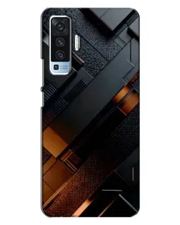 Чехол для Vivo X50 с картинкой «Черные геометрические блоки»
