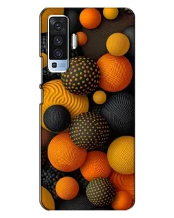 Чехол для Vivo X50 с картинкой «Объемные оранжевые сферы»
