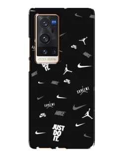 Чехол для Vivo X60 Pro Plus с картинкой «Nike Black Pattern»
