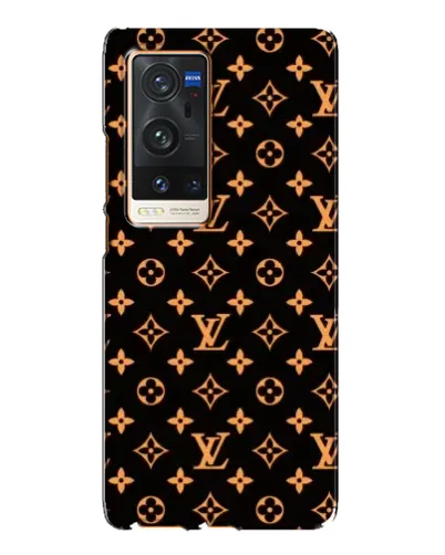 Чехол для Vivo X60 Pro Plus с картинкой «Золотая монограмма LV»