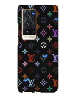 Чехол для Vivo X60 Pro Plus с картинкой «Цветная монограмма LV»