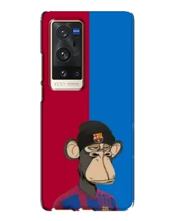 Чехол для Vivo X60 Pro Plus с картинкой «Bored Ape — фанат Барсы»