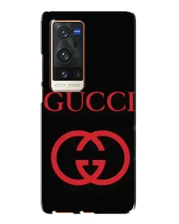 Чехол для Vivo X60 Pro Plus с картинкой «Gucci — красный логотип»